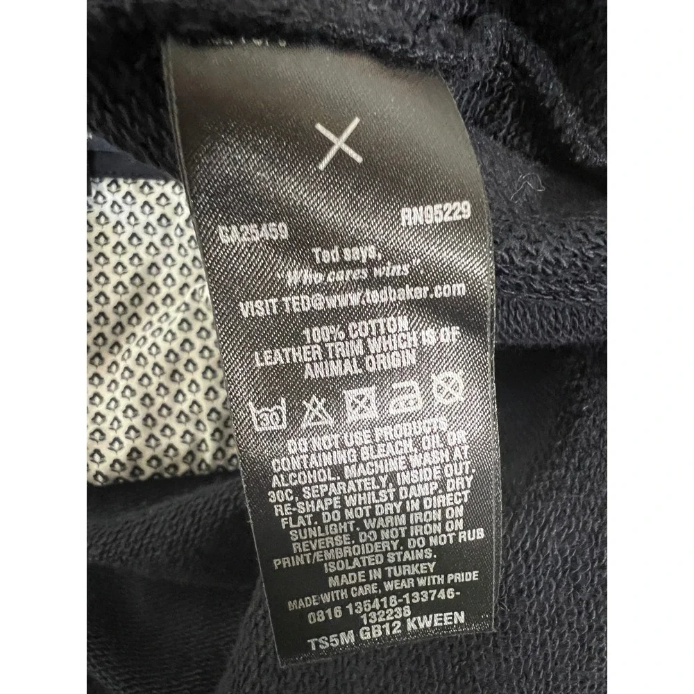 Ted Baker London Mens Navy Blue Button Front Jersey Cardigan Sweater Size 5 XL